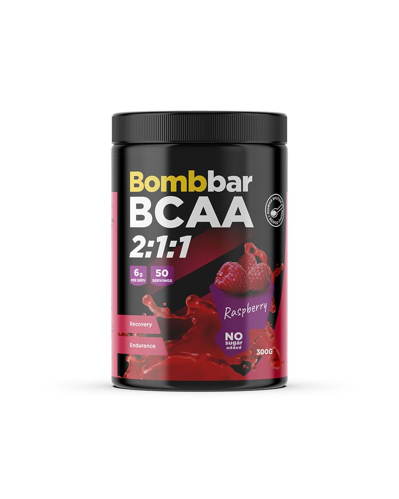 BCAA 2:1:1 в порошке Bombbar Pro - Малина (300г)