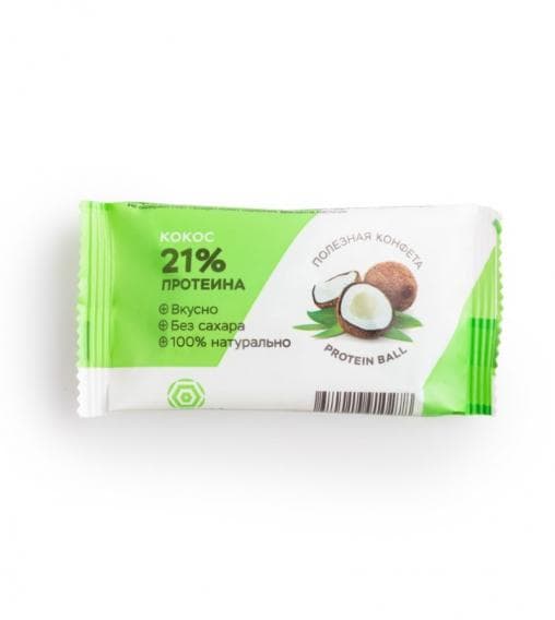 Конфета протеиновая Healthy Ball protein Кокос 12 шт/ 28 г