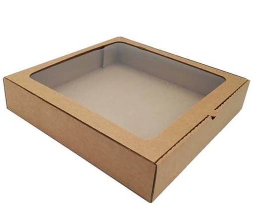 Коробка для пирога с окном Крафт-Крафт 300×300×60 мм