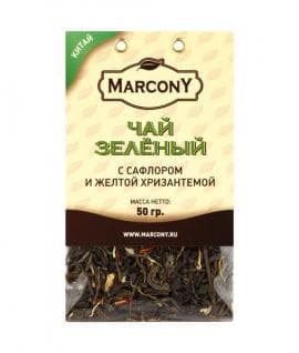 Чай листовой Marcony зеленый с сафлором и жёлтой хризантемой 50 г