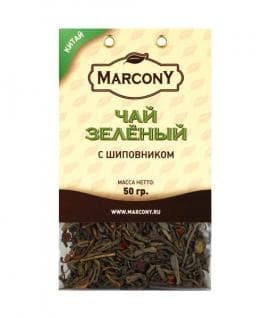Чай листовой Marcony зеленый с имбирём 50г