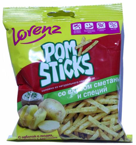 Картофельная соломка Pomsticks со вкусом сметаны и специй 40 г