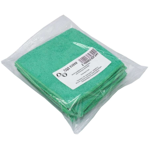 Салфетка из микрофибры Оптимум 30×30 см Зеленая 5 шт.