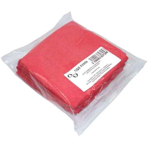Салфетка из микрофибры Оптимум 30×30 см Красная 5 шт.