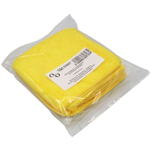 Салфетка из микрофибры Оптимум 30×30 см Желтая 5 шт.
