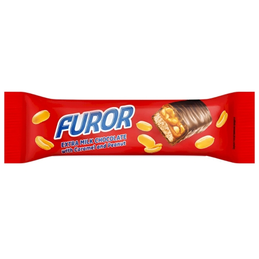 Шоколадный батончик Furor с карамелью нугой и орехами 45 г