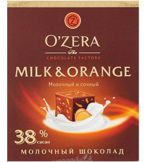 Шоколад O"Zera молочный Milk & Orange 90 г