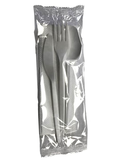 Набор стол. приб. №4 БЕЛЫЙ вилка ложка нож 165 мм салф. 24×24 см