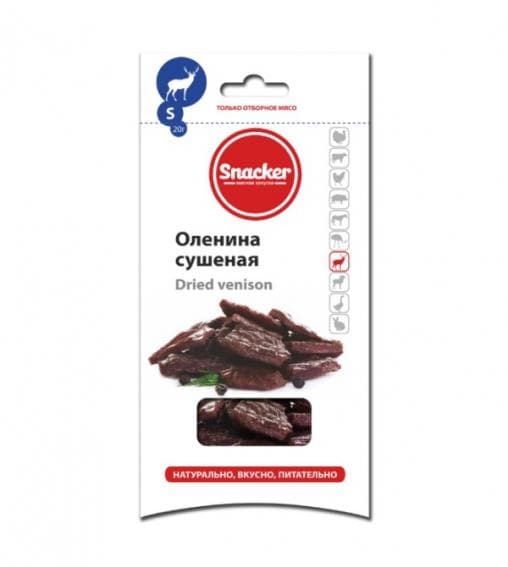 Сушеная оленина Snacker 20г /20 шт