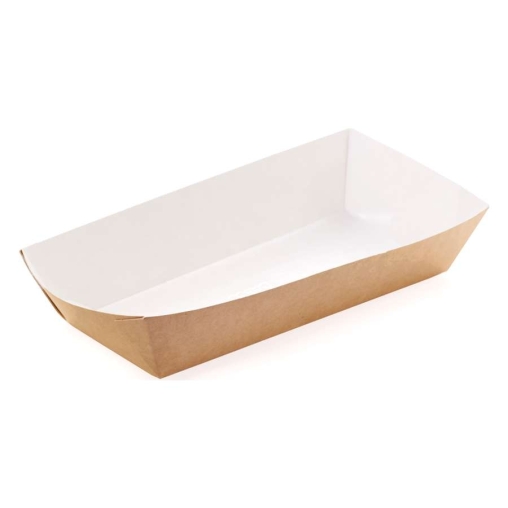 Лоток для фаст-фуда OSQ TRAY 800 белый/крафт 190×85×45 мм Лоток для фаст-фуда OSQ TRAY 800 белый/крафт 190×85×45 мм