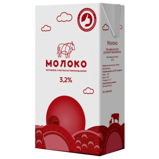 Молоко ультрапастеризованное 3,2% тетрапак 1000 мл Молоко ультрапастеризованное 3,2% тетрапак 1000 мл