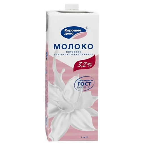 Молоко Хорошее Дело 3,2% тетрапак 1000 мл Молоко Хорошее Дело 3,2% тетрапак 1000 мл