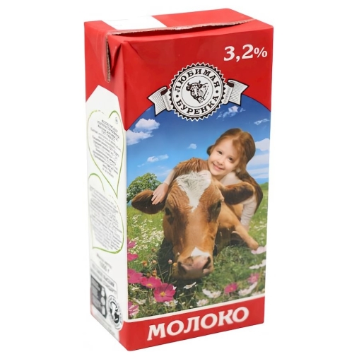 Молоко Любимая Буренка 3,2% тетрапак 1000 мл Молоко Любимая Буренка 3,2% тетрапак 1000 мл