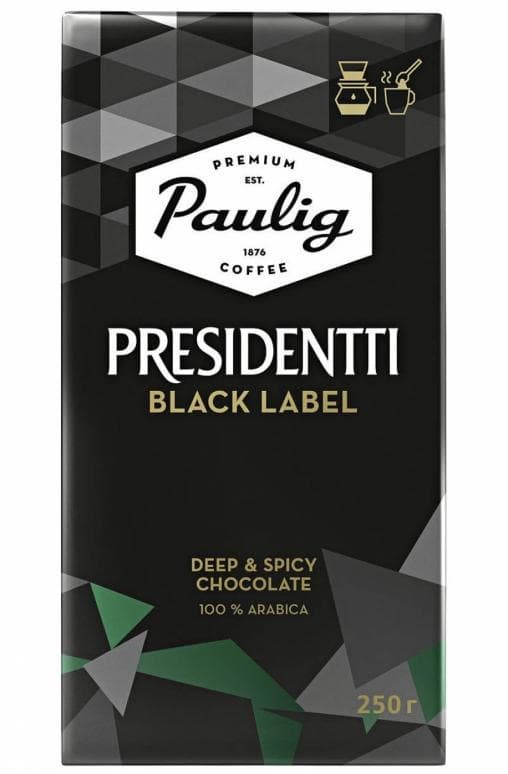 Кофе молотый Paulig Presidentti Black Label 250 гр