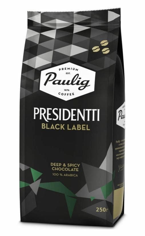 Кофе в зернах Paulig Presidentti Black Label 250 г
