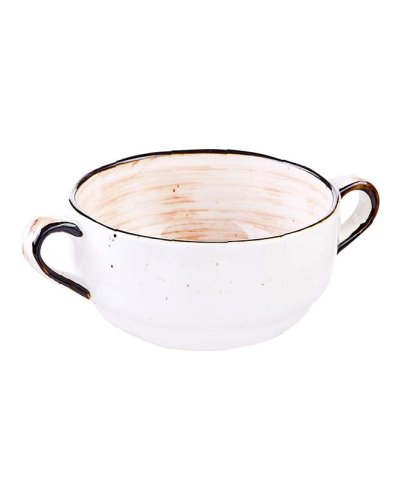 Чашка бульонная Пастораль фарфоровая 270 мл Оранжевая