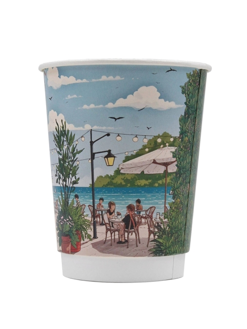 Стакан бумажный 2-слойный Глянцевый КАФЕ d=80 250 мл