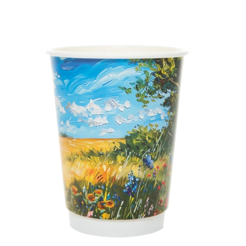 Стакан бумажный 2-слойный ПОЛЯ d=90 350 мл