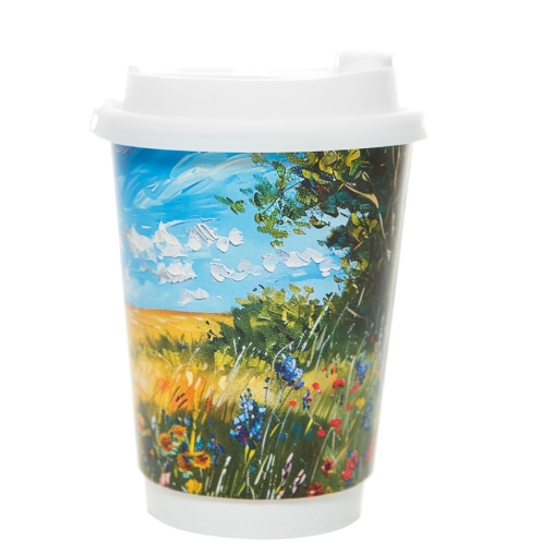 Стакан бумажный 2-слойный ПОЛЯ d=90 350 мл