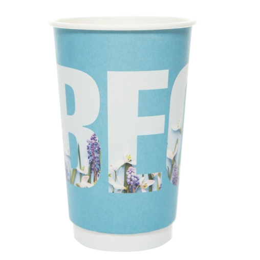 Стакан бумажный 2-слойный ВЕСНА Голубой d=90 450 мл