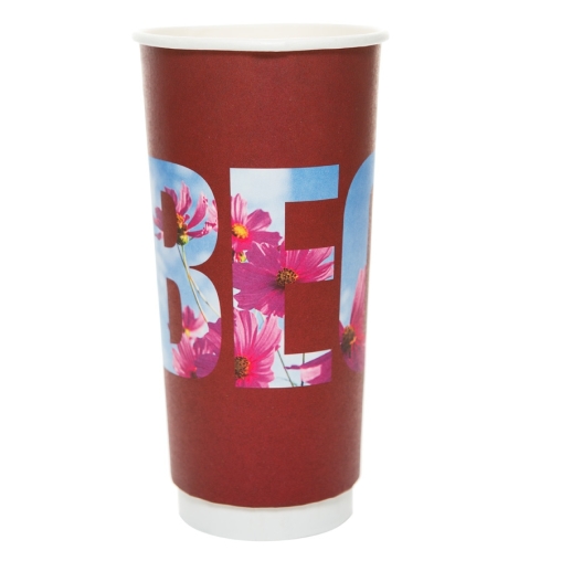 Стакан бумажный 2-слойный ВЕСНА Красный d=90 550 мл
