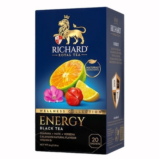 Чай Richard ENERGY чёрный аромат. 20 саше × 1.7 г