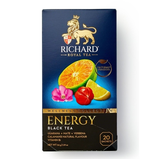 Чай Richard ENERGY чёрный аромат. 20 саше × 1.7 г