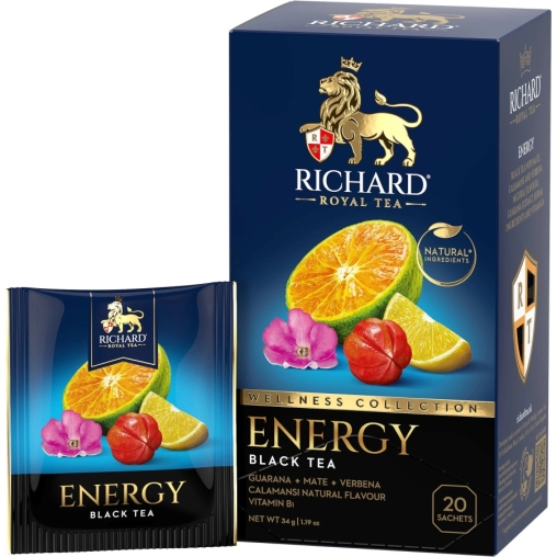 Чай Richard ENERGY чёрный аромат. 20 саше × 1.7 г