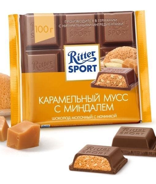 Шоколад Ritter Sport Карамельный Мусс с Миндалем 100г
