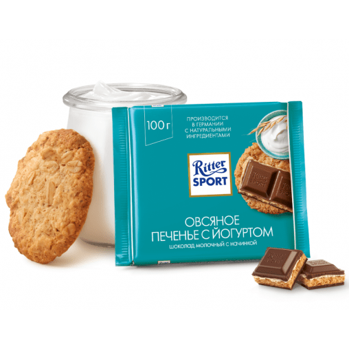 Шоколад Ritter Sport молочный Овсяное печенье с йогуртом 100 г