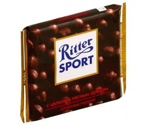 Шоколад Риттер Спорт Горький с Цельным Фундуком Ritter Sport 100 г