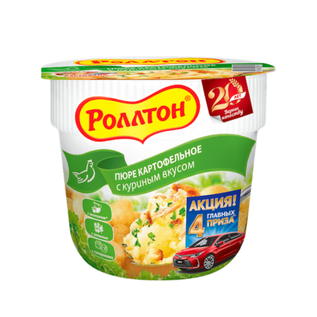 Роллтон пюре картофельное с куриным вкусом стакан 40 г