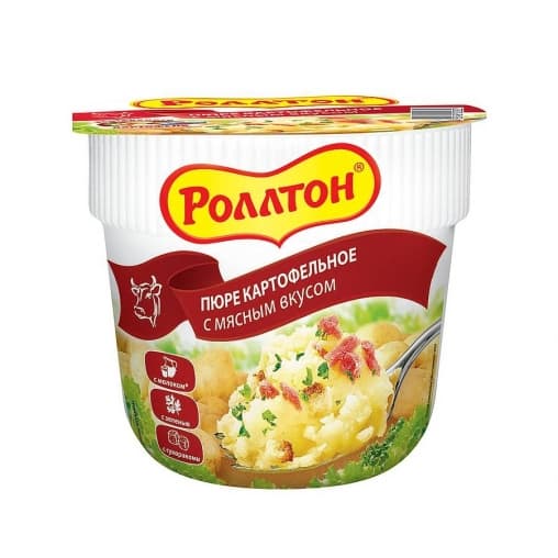 Роллтон пюре картофельное с мясным вкусом стакан 40 г