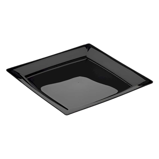 Тарелка бессекционная квадратная PS 210×210×10 мм Черная Тарелка бессекционная квадратная PS 210×210×10 мм Черная