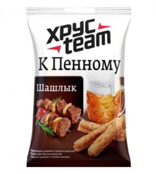 Сухарики ХРУСteam К пенному в ассортименте 90г Хрустим
