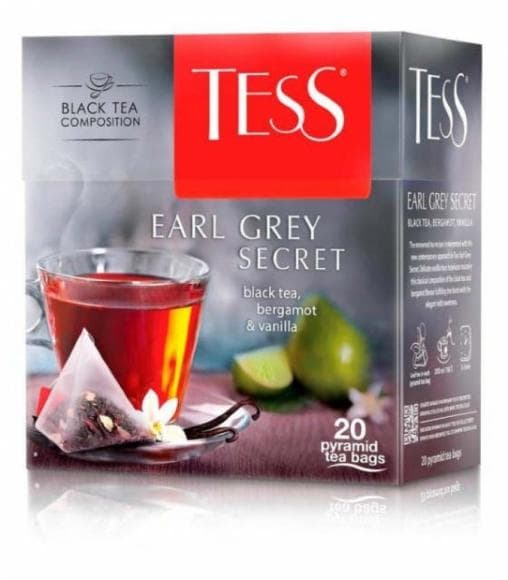 Чай черный TESS Earl Grey Secret аромат. 20 пирам. × 2 г