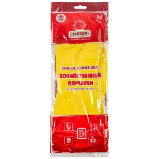 Перчатки хозяйственные Textop Professional Premium из натурального латекса, пара размер M