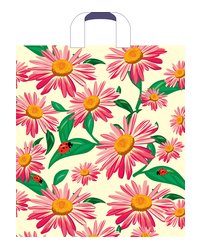 Пакет ПЭ с петлевой ручкой 38x42+3см (37) ПНД (Ромашки) Артпласт (х50/500)