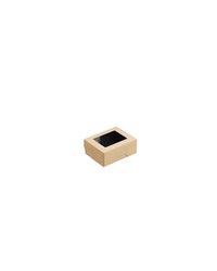 Контейнер бумажный OneBox с крышкой картон 350мл ,H=4,L=8,B=10см черный
