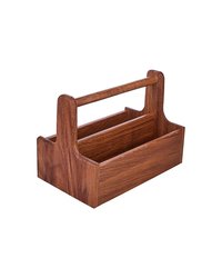 Подставка для набора для специй 2 отделения дуб ,H=17,9,L=25,B=15,3см коричнев.