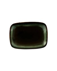 Соусник «Тренд кортен» фарфор ,H=15,L=120,B=80мм тем.зелен.