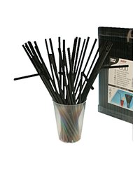 Трубочки со сгибом[1000шт] полипроп. D=5,L=240мм черный
