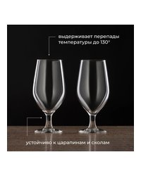 Бокал для пива «Селест» стекло 450мл D=83,H=179мм прозр.