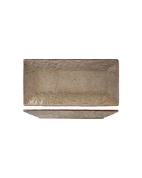 Блюдо «Кунстверк» прямоугольное керамика ,H=30,L=275,B=140мм зелен.,коричнев.