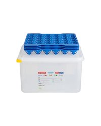 Контейнер для продуктов для яиц на 120 штук с крышкой + 4 лотка полипроп. ,H=20,L=35,4,B=32,5см проз