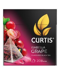 Чай черный в пирамидках CURTIS "Isabella Grape" 20 пирамидок, с кусочками красного винограда и лепестками цветов, фруктовый ароматизированный