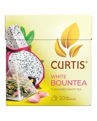 Чай белый в пирамидках CURTIS "White Bountea" 20 пирамидок, со вкусом питахайи, кусочками яблока и лепестками роз, фруктовый ароматизированный