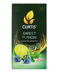 Чай зеленый в пакетиках CURTIS "Sweet Fusion" 25 пакетиков, c лаймом, синей малиной и мятой, мелколистовой