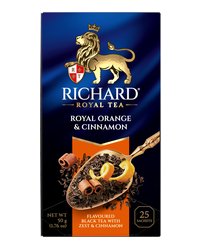 Чай Richard "Royal Orange & Cinnamon" чёрный ароматизированный 25 сашетов