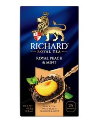 Чай Richard "Royal Peach & Mint" черный ароматизированный 25 сашетов
